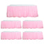 5 Pack Plastic Table Skirts Pink Ruffled - Durable Disposable Skirts for Events 14ft