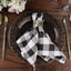 5 Pack Polyester 15"x15" Napkins Black/White Buffalo Plaid Gingham Style Cloth Napkins for Casual & Outdoor Dining