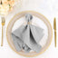 5 Pack Polyester 17"x17" Napkins Silver - Durable & Wrinkle Resistant Dinner Napkins