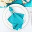 5 Pack Polyester 17"x17" Napkins Turquoise - Durable & Wrinkle Resistant Dinner Napkins