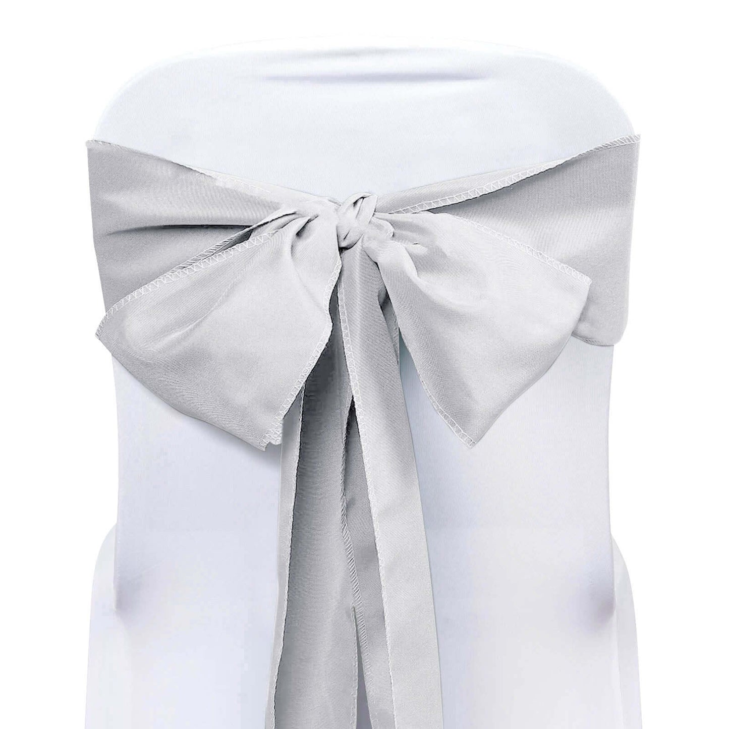 5 Pack Polyester Chair Sashes Silver 6"x108"