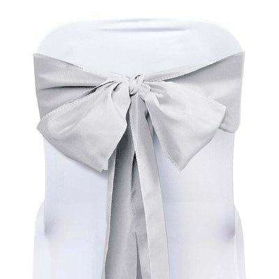 5 Pack Polyester Chair Sashes Silver 6"x108"