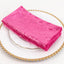 5 Pack Premium Crushed Velvet 20"x20" Napkins Fuchsia - Rich & Textured Finish Dinner Napkins