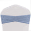 5 Pack Premium Crushed Velvet Chair Sashes Dusty Blue Ruffle Style - Textured Chair Bands for Stunning Event Decor
