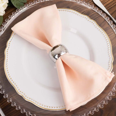5 Pack Premium Polyester 20’’x20’’ Napkins Blush - Wrinkle-Resistant & Durable Dinner Napkins - Napkins