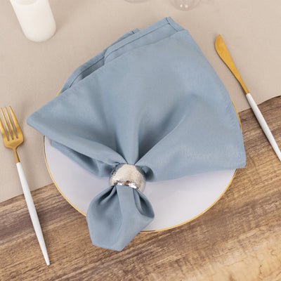 5 Pack Premium Polyester 20’’x20’’ Napkins Dusty Blue - Wrinkle-Resistant & Durable Dinner Napkins - Napkins
