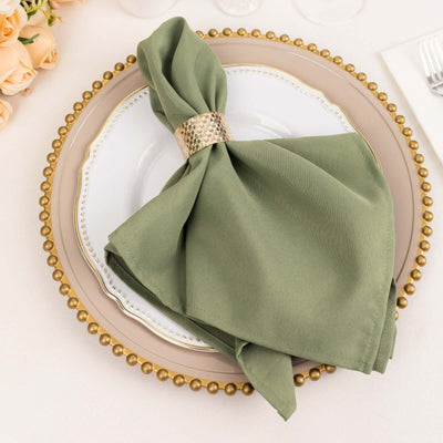 5 Pack Premium Polyester 20’’x20’’ Napkins Dusty Sage Green - Wrinkle-Resistant & Durable Dinner Napkins - Napkins