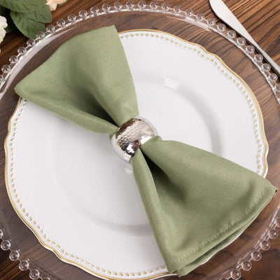 5 Pack Premium Polyester 20’’x20’’ Napkins Dusty Sage Green - Wrinkle-Resistant & Durable Dinner Napkins - Napkins
