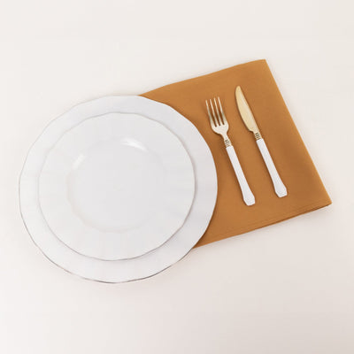 5 Pack Premium Polyester 20’’x20’’ Napkins Gold - Wrinkle-Resistant & Durable Dinner Napkins for Any Occasion - Napkins