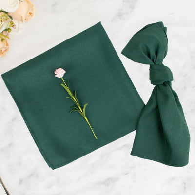5 Pack Premium Polyester 20’’x20’’ Napkins Hunter Emerald Green - Wrinkle-Resistant & Durable Dinner Napkins - Napkins