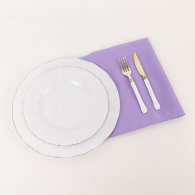 5 Pack Premium Polyester 20’’x20’’ Napkins Lavender Lilac - Wrinkle-Resistant & Durable Dinner Napkins - Napkins