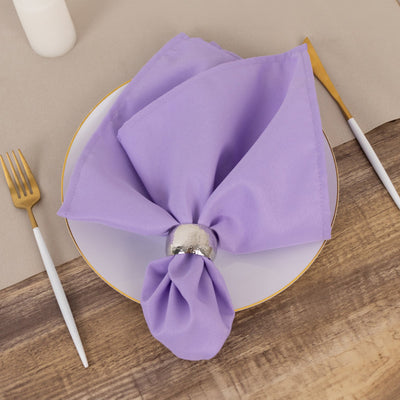 5 Pack Premium Polyester 20’’x20’’ Napkins Lavender Lilac - Wrinkle-Resistant & Durable Dinner Napkins - Napkins