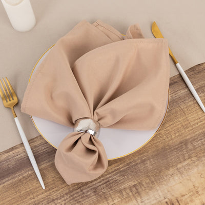 5 Pack Premium Polyester 20’’x20’’ Napkins Nude - Wrinkle-Resistant & Durable Dinner Napkins - Napkins