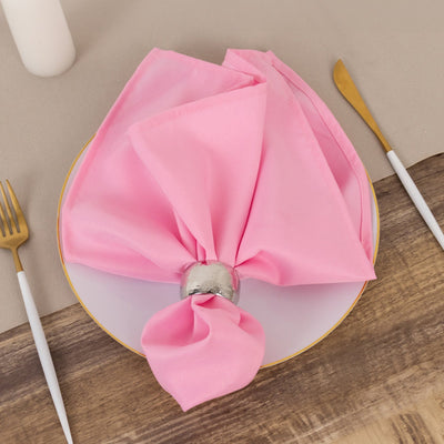 5 Pack Premium Polyester 20’’x20’’ Napkins Pink - Wrinkle-Resistant & Durable Dinner Napkins - Napkins