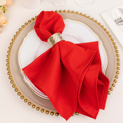 5 Pack Premium Polyester 20’’x20’’ Napkins Red - Wrinkle-Resistant & Durable Dinner Napkins - Napkins