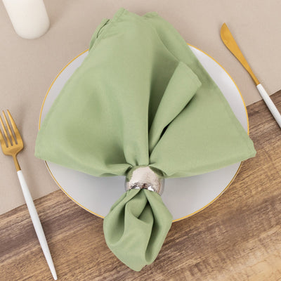 5 Pack Premium Polyester 20’’x20’’ Napkins Sage Green - Wrinkle-Resistant & Durable Dinner Napkins - Napkins