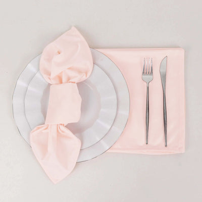 5 Pack Scuba 20"x20" Napkins Blush - Durable & Reusable Dinner Napkins