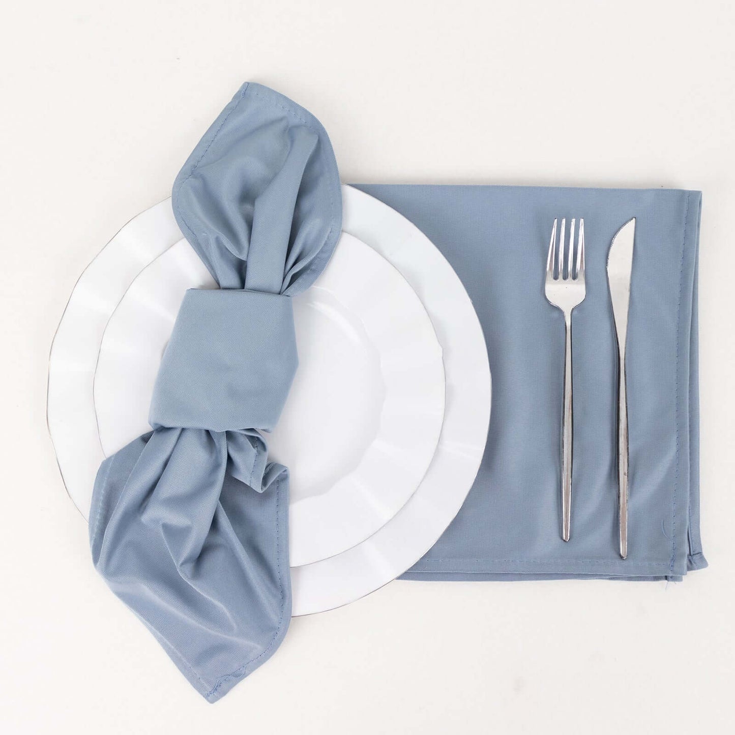 5 Pack Scuba 20"x20" Napkins Dusty Blue - Durable & Reusable Dinner Napkins