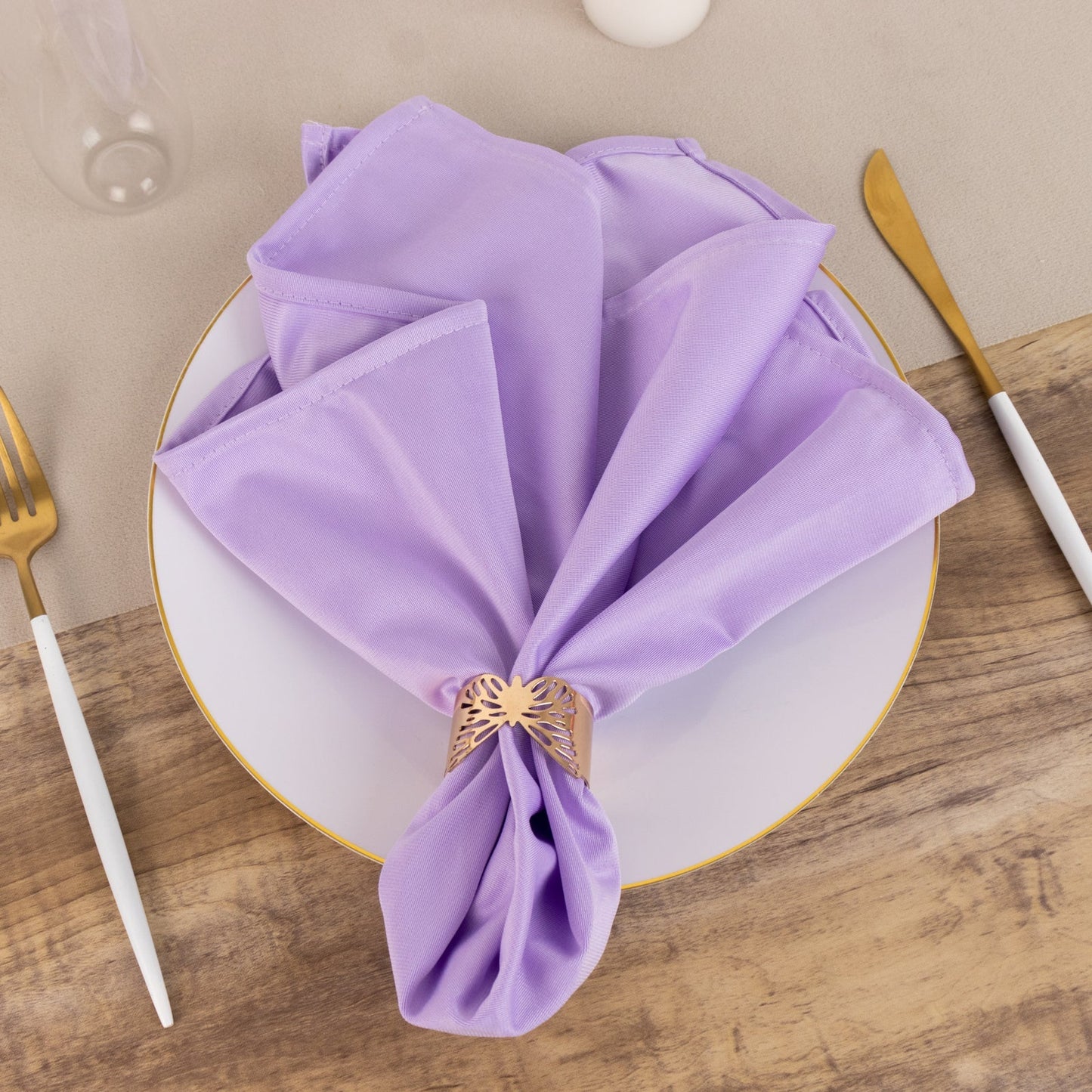 5 Pack Scuba 20"x20" Napkins Lavender Lilac - Durable & Reusable Dinner Napkins