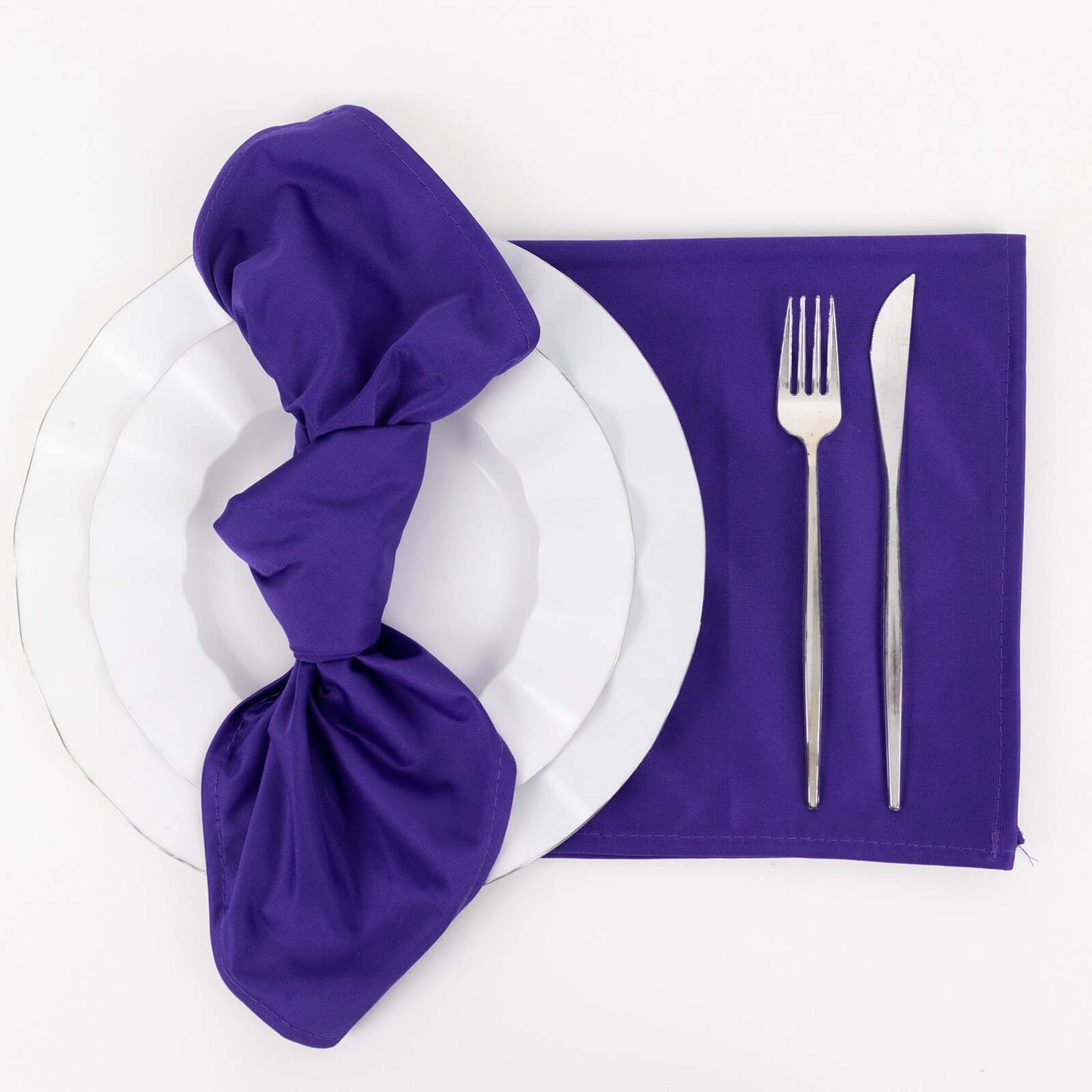 5 Pack Scuba 20"x20" Napkins Purple - Durable & Reusable Dinner Napkins