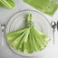 5 Pack Satin 20"x20" Napkins Apple Green - Luxurious Shine & Smooth Dinner Napkins
