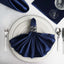 5 Pack Satin 20"x20" Napkins Navy Blue - Luxurious Shine & Smooth Dinner Napkins
