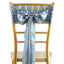 5 Pack Satin Chair Sashes Dusty Blue - Durable Chair Bows with Shiny Finish 6"x106"
