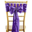 5 Pack Satin Chair Sashes Purple - Durable Chair Bows with Shiny Finish 6"x106"