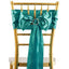 5 Pack Satin Chair Sashes Turquoise - Durable Chair Bows with Shiny Finish 6"x106"