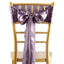 5 Pack Satin Chair Sashes Violet Amethyst - Durable Chair Bows with Shiny Finish 6"x106"