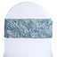 5 Pack Satin Spandex Chair Sashes Dusty Blue - Rosette Design Stretch Chair Bands 6"x14"