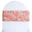 5 Pack Satin Spandex Chair Sashes Dusty Rose - Rosette Design Stretch Chair Bands 6"x14"