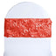 5 Pack Satin Spandex Chair Sashes Red - Rosette Design Stretch Chair Bands 6"x14"