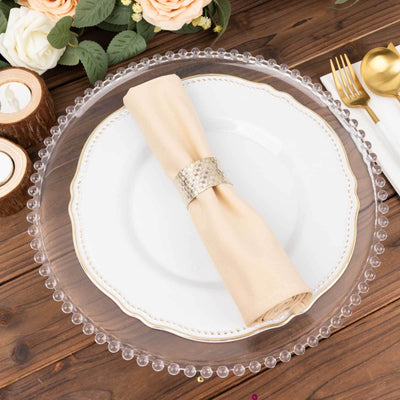 5 Pack Scuba 20’’x20’’ Napkins Beige - Durable & Reusable Dinner Napkins - Napkins