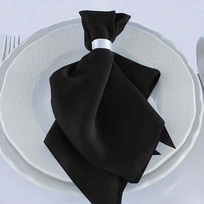 5 Pack Scuba 20’’x20’’ Napkins Black - Durable & Reusable Dinner Napkins for a Polished Tablescape - Napkins