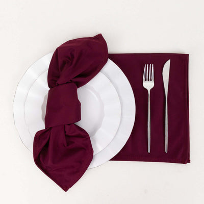 5 Pack Scuba 20’’x20’’ Napkins Burgundy - Durable & Reusable Dinner Napkins - Napkins