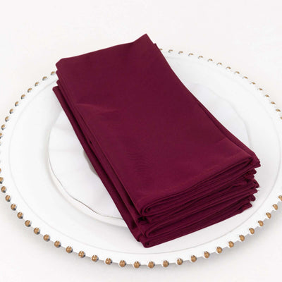 5 Pack Scuba 20’’x20’’ Napkins Burgundy - Durable & Reusable Dinner Napkins - Napkins