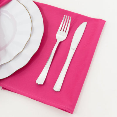 5 Pack Scuba 20’’x20’’ Napkins Fuchsia - Durable & Reusable Dinner Napkins - Napkins