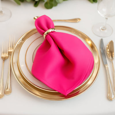 5 Pack Scuba 20’’x20’’ Napkins Fuchsia - Durable & Reusable Dinner Napkins - Napkins