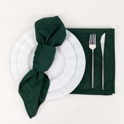 5 Pack Scuba 20’’x20’’ Napkins Hunter Emerald Green - Durable & Reusable Dinner Napkins - Napkins