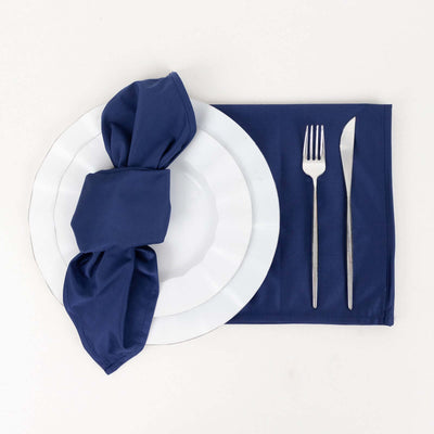 5 Pack Scuba 20’’x20’’ Napkins Navy Blue - Durable & Reusable Dinner Napkins - Napkins