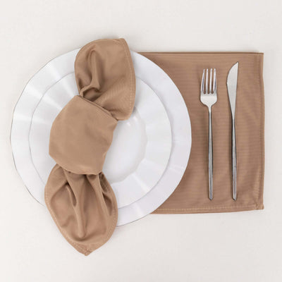 5 Pack Scuba 20’’x20’’ Napkins Nude - Durable & Reusable Dinner Napkins - Napkins