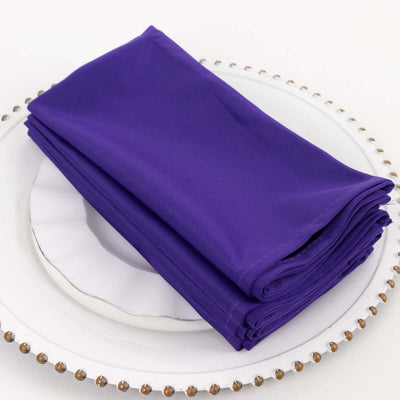5 Pack Scuba 20’’x20’’ Napkins Purple - Durable & Reusable Dinner Napkins - Napkins