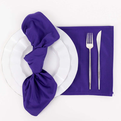5 Pack Scuba 20’’x20’’ Napkins Purple - Durable & Reusable Dinner Napkins - Napkins