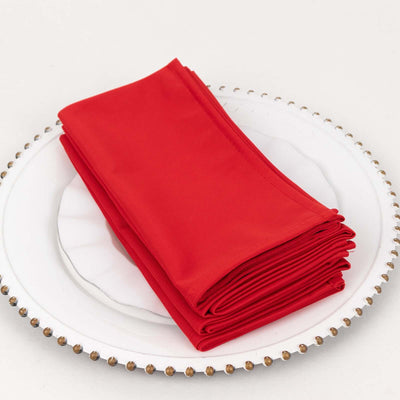 5 Pack Scuba 20’’x20’’ Napkins Red - Durable & Reusable Dinner Napkins - Napkins