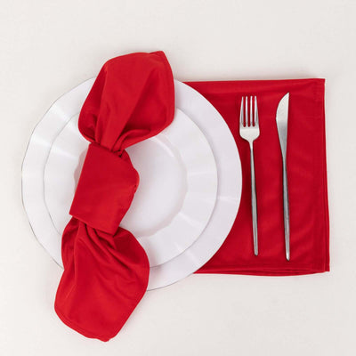 5 Pack Scuba 20’’x20’’ Napkins Red - Durable & Reusable Dinner Napkins - Napkins