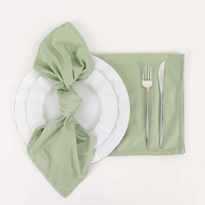 5 Pack Scuba 20’’x20’’ Napkins Sage Green - Durable & Reusable Dinner Napkins - Napkins