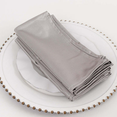 5 Pack Scuba 20’’x20’’ Napkins Shimmer Silver - Dazzling Cloth Napkins - Napkins