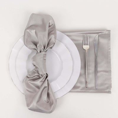 5 Pack Scuba 20’’x20’’ Napkins Shimmer Silver - Dazzling Cloth Napkins - Napkins