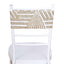 5 Pack Sequin Spandex Chair Sash White with Gold Geometric Diamond Glitz Pattern - Durable & Easy To Use Stretchable Chair Bands for High-End Gatherings